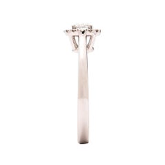 GIA Certificado 1,16 Quilates E-F Color VS Claridad Diamante Redondo Anillo Halo de Oro