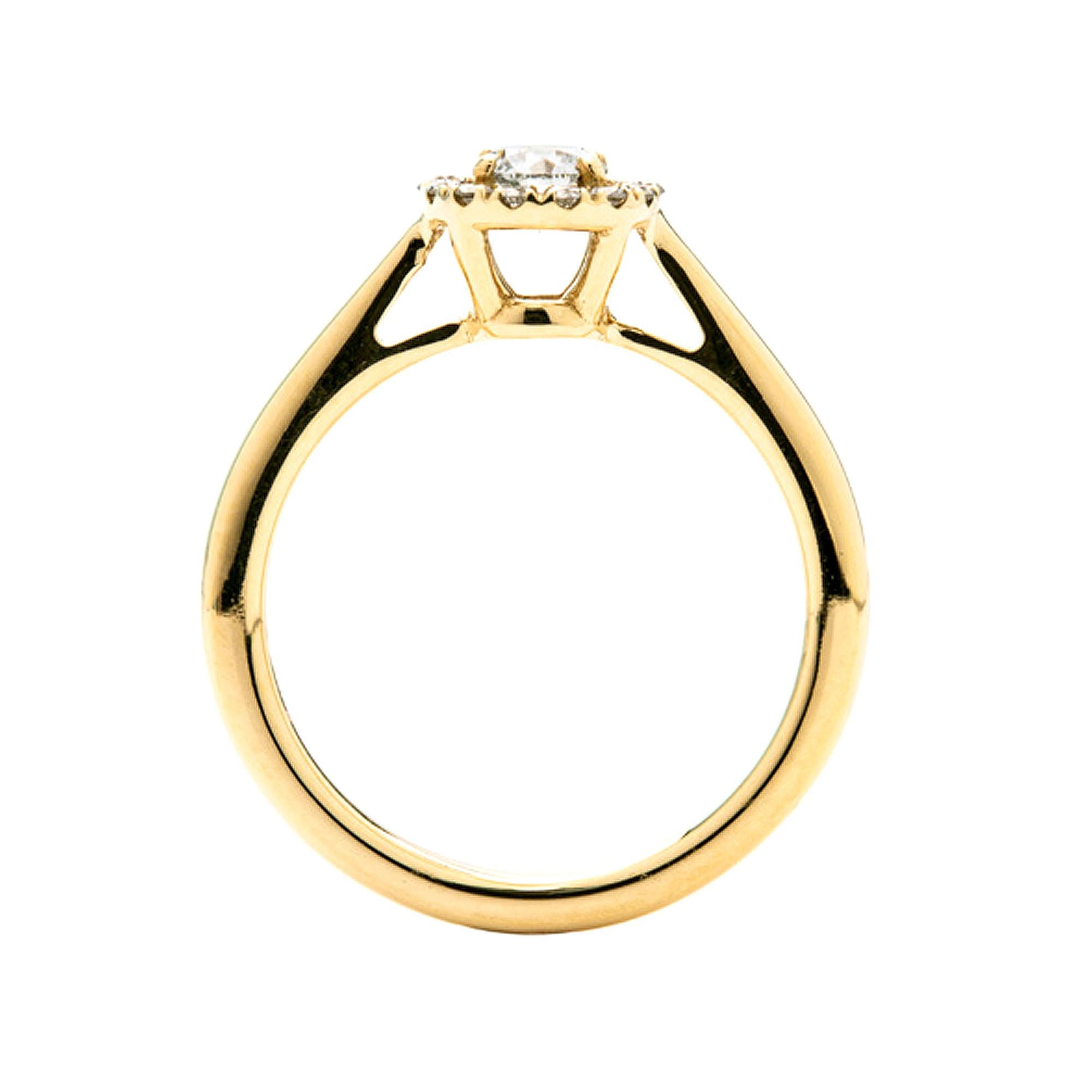 Contemporain Bague halo de diamants ronds de 1,16 carat de couleur E-F et de pureté VS certifiée par le GIA en vente