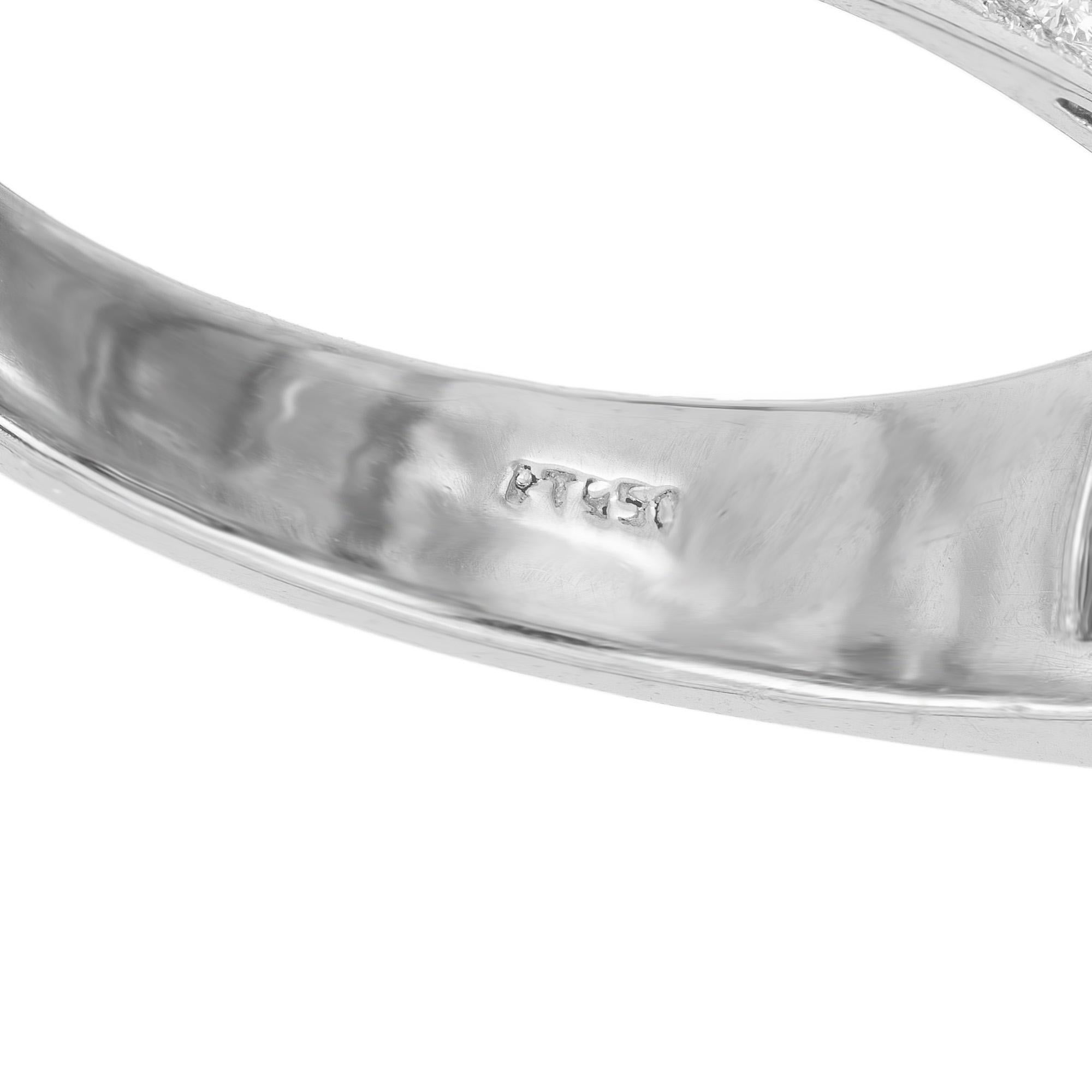 Anillo de compromiso Art Decó de platino con halo de diamantes y zafiro de 1,16 quilates certificado por GIA en venta 2