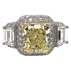 Danuta Fancy Intense Yellow Diamond 11.63 Carat GIA Certified Engagement Ring