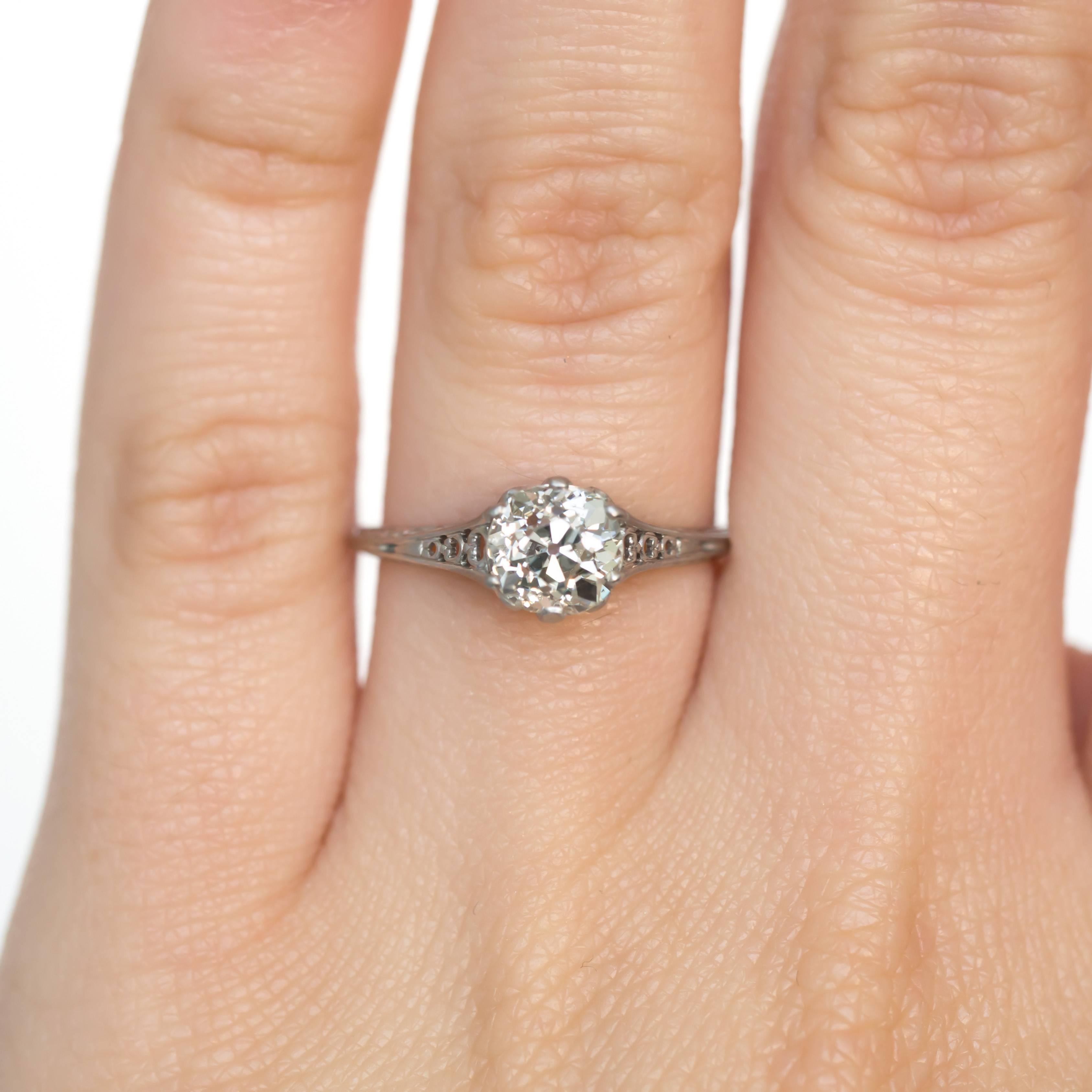 Women's or Men's GIA Certified 1.16 Carat Diamond Platinum Engagement Ring For Sale