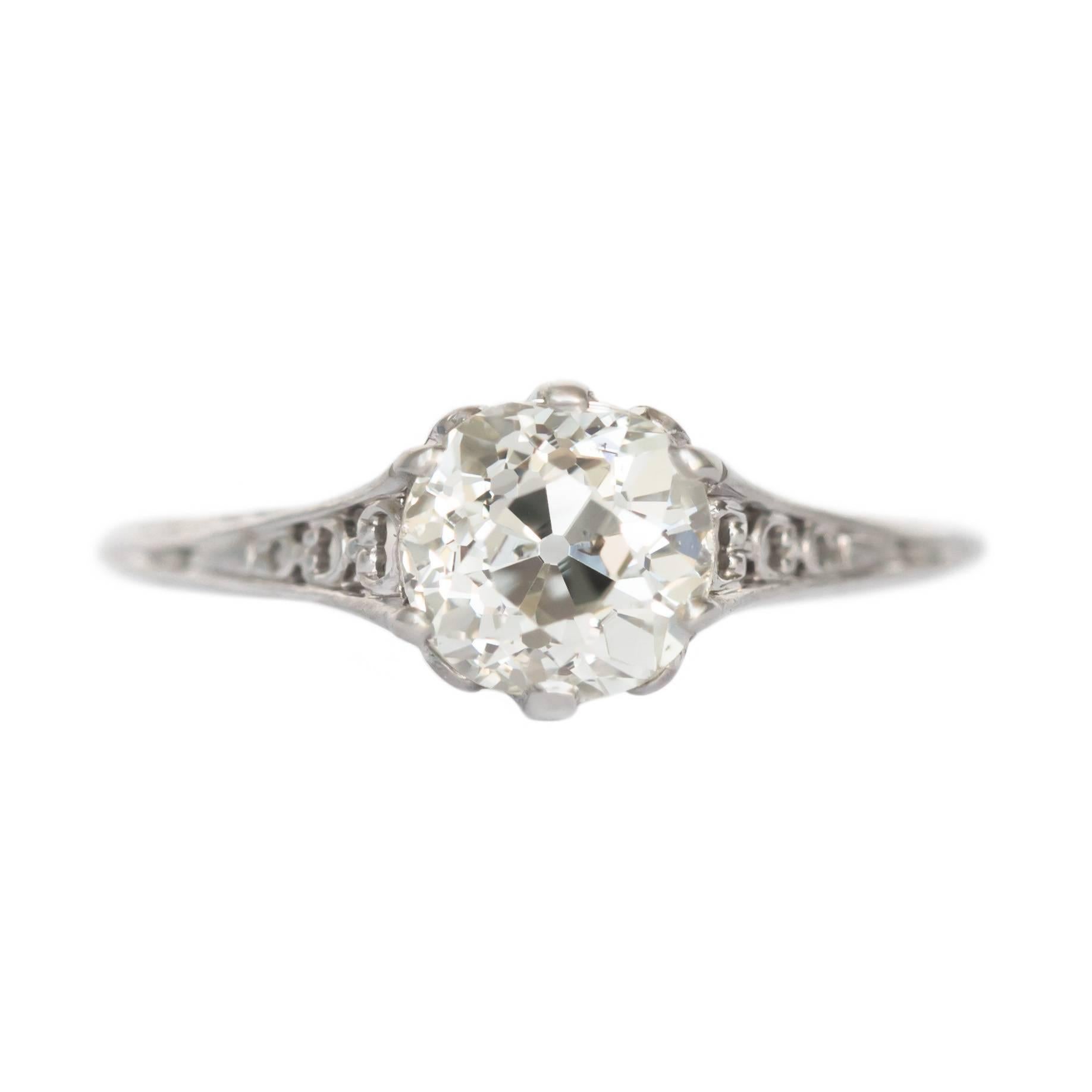 Bague de fiançailles en platine avec diamant certifié GIA de 1,16 carat
