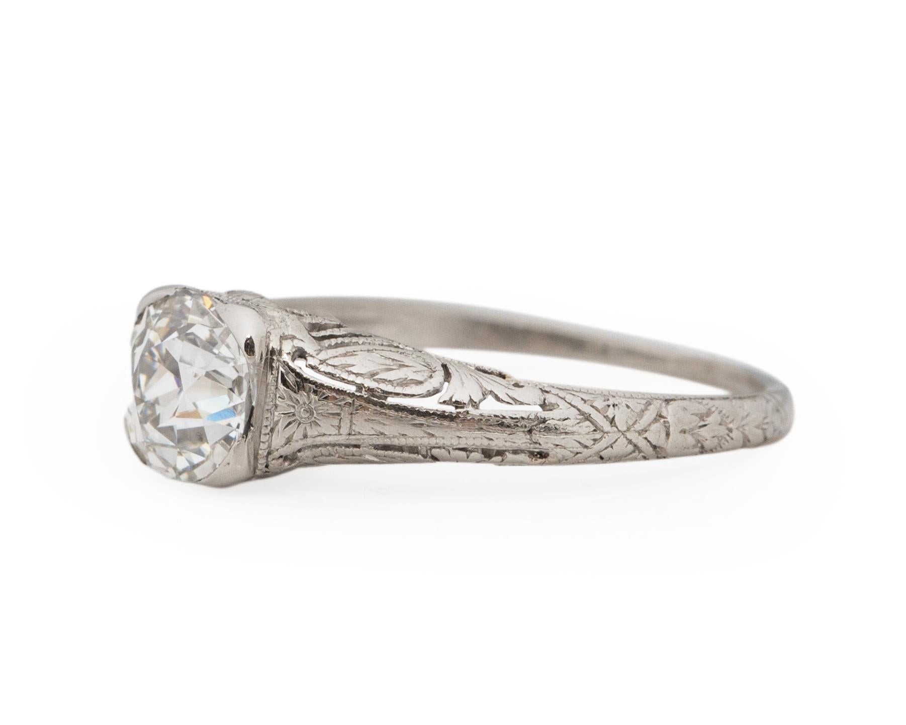 Old Mine Cut GIA Certified 1.17 Carat Art Deco Diamond Platinum Engagement Ring For Sale
