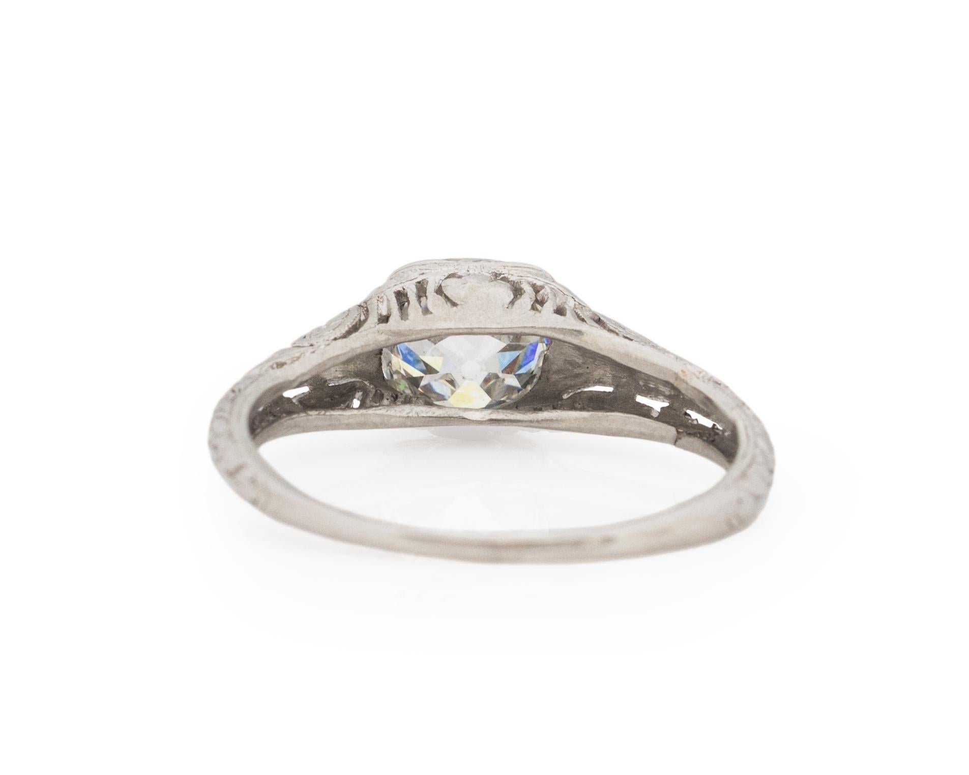 GIA Certified 1.17 Carat Art Deco Diamond Platinum Engagement Ring In Good Condition For Sale In Atlanta, GA