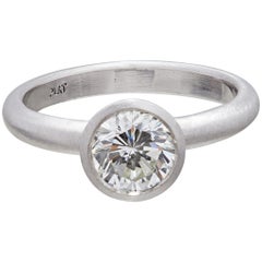 GIA Certified 1.17 Carat Diamond Engagement Ring in Platinum