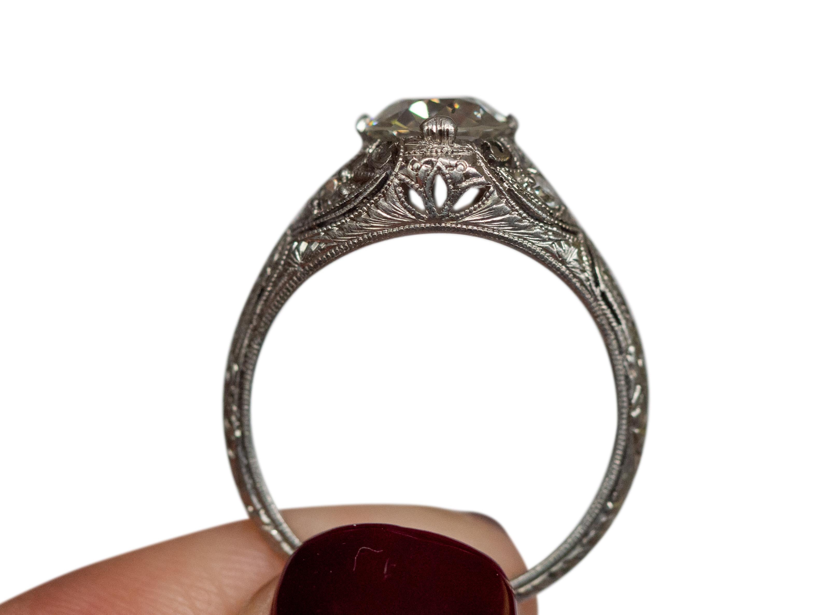 GIA Certified 1.17 Carat Diamond Platinum Engagement Ring In Good Condition For Sale In Hicksville, NY