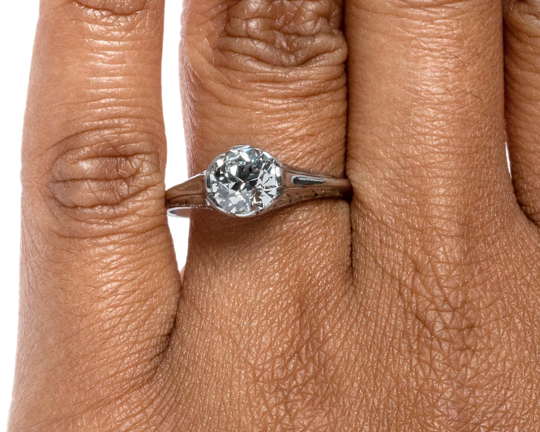 GIA Certified 1.17 Carat Diamond Platinum Engagement Ring In Good Condition For Sale In Atlanta, GA