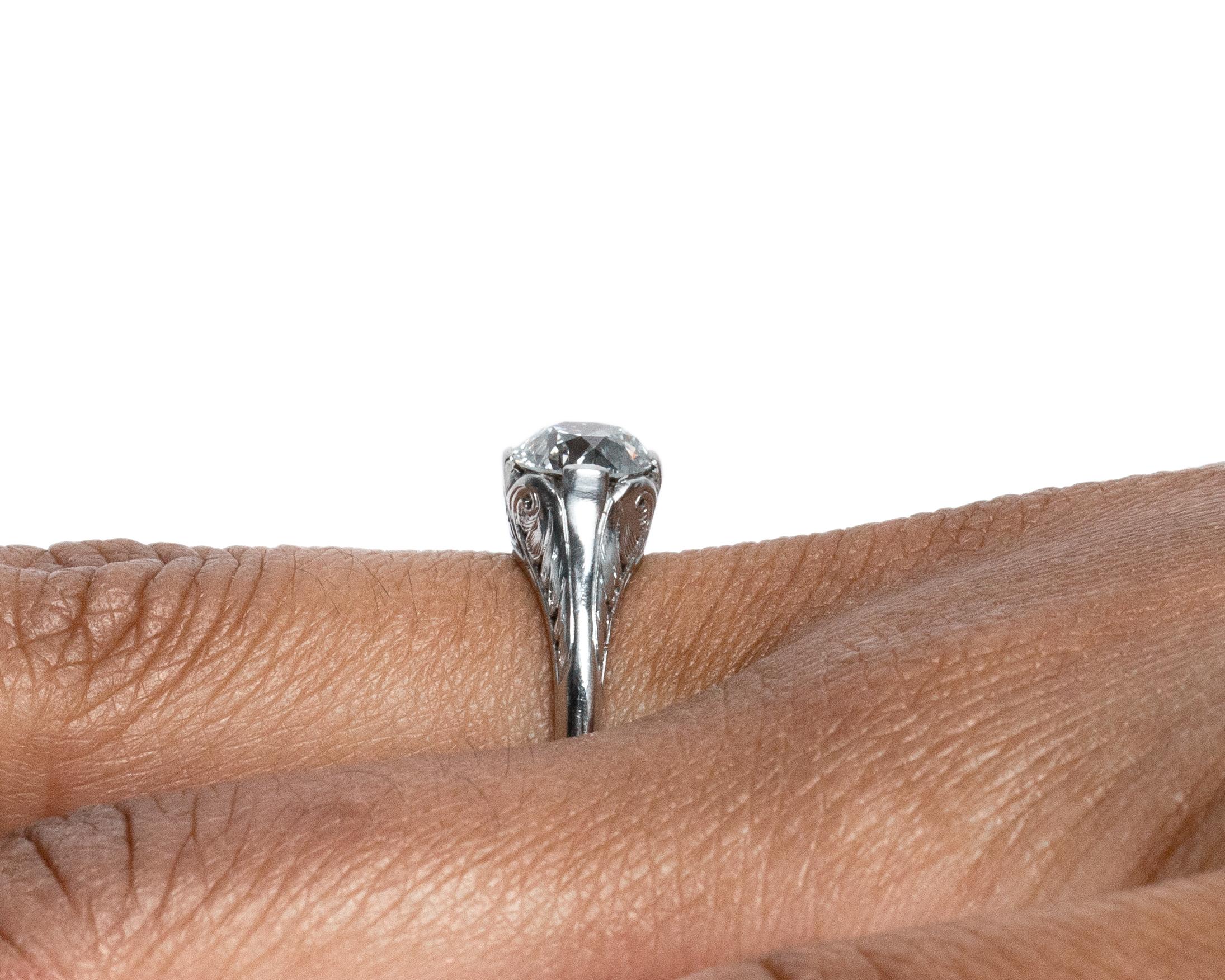 Women's or Men's GIA Certified 1.17 Carat Diamond Platinum Engagement Ring For Sale