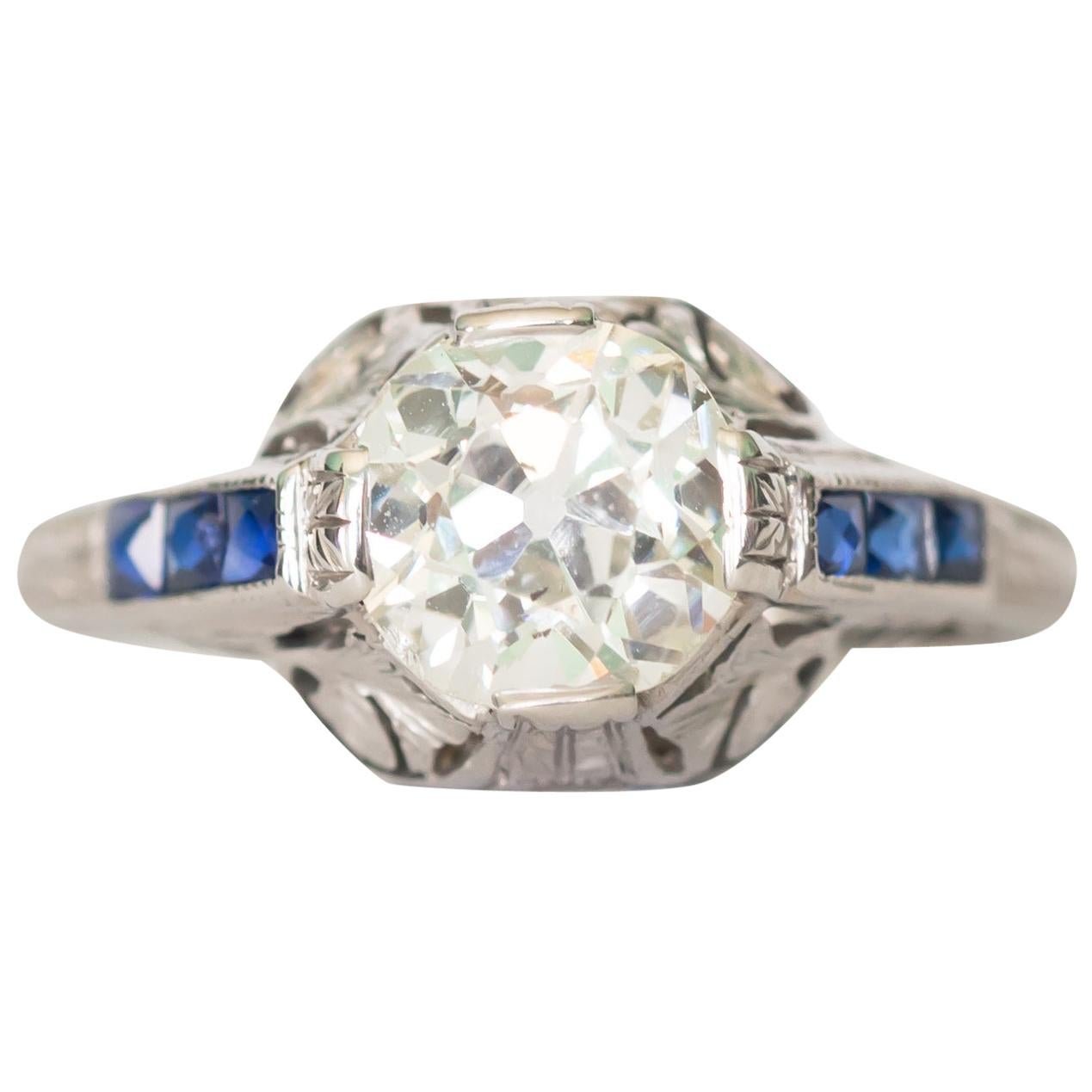 Verlobungsring mit GIA-zertifiziertem 1,17 Karat Diamant aus Platin im Angebot