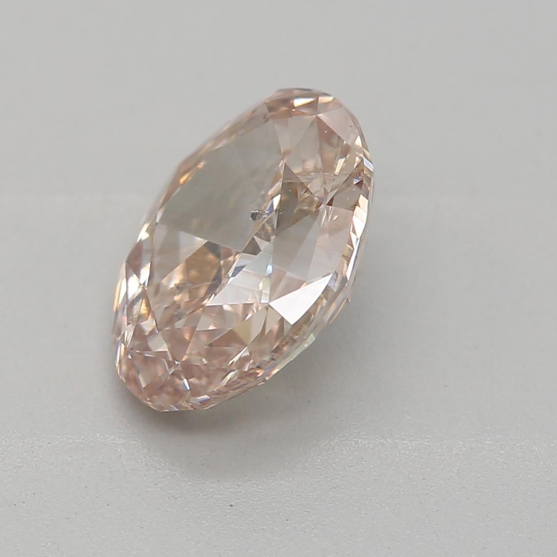 Oval Cut GIA Certified 1.17 Carat Fancy Pinkish Brown SI2 Clarity Diamond For Sale