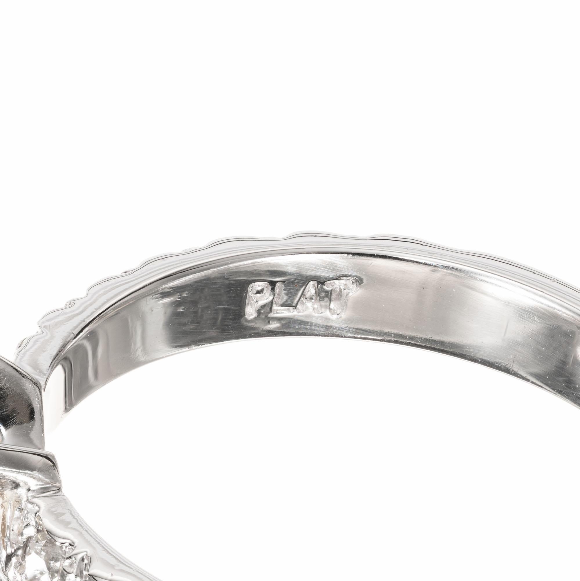 Platin-Verlobungsring, GIA-zertifizierter 1,17 Karat ovaler gelber Saphir Diamant Damen im Angebot