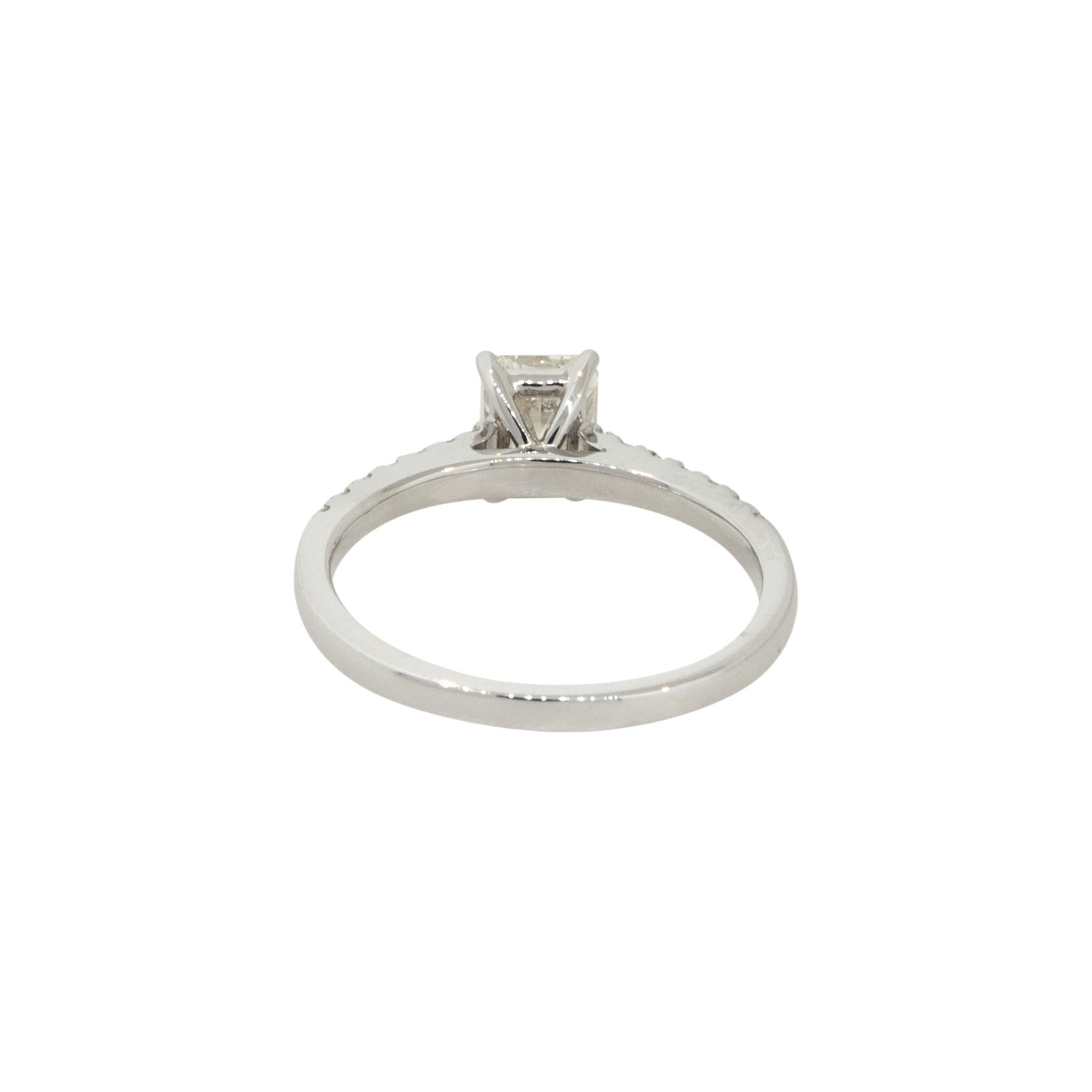 Women's GIA Certified 1.17 Carat Radiant Cut Diamond Engagement Ring 18 Karat in Stock For Sale
