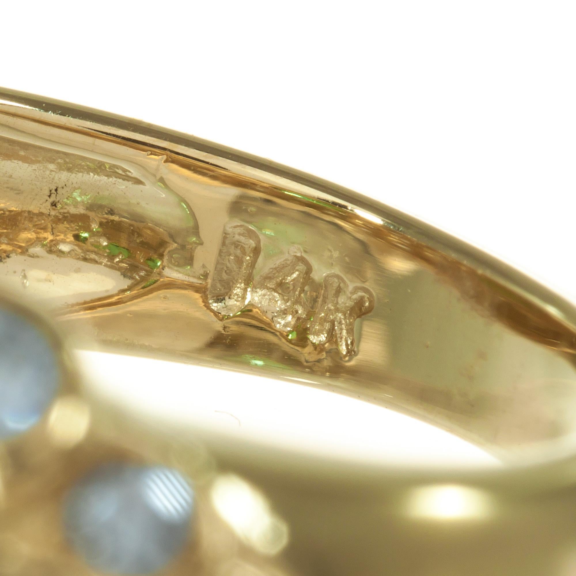 GIA Certified 1.17 Carat Tsavorite Garnet Diamond Cluster Cocktail Ring For Sale 2