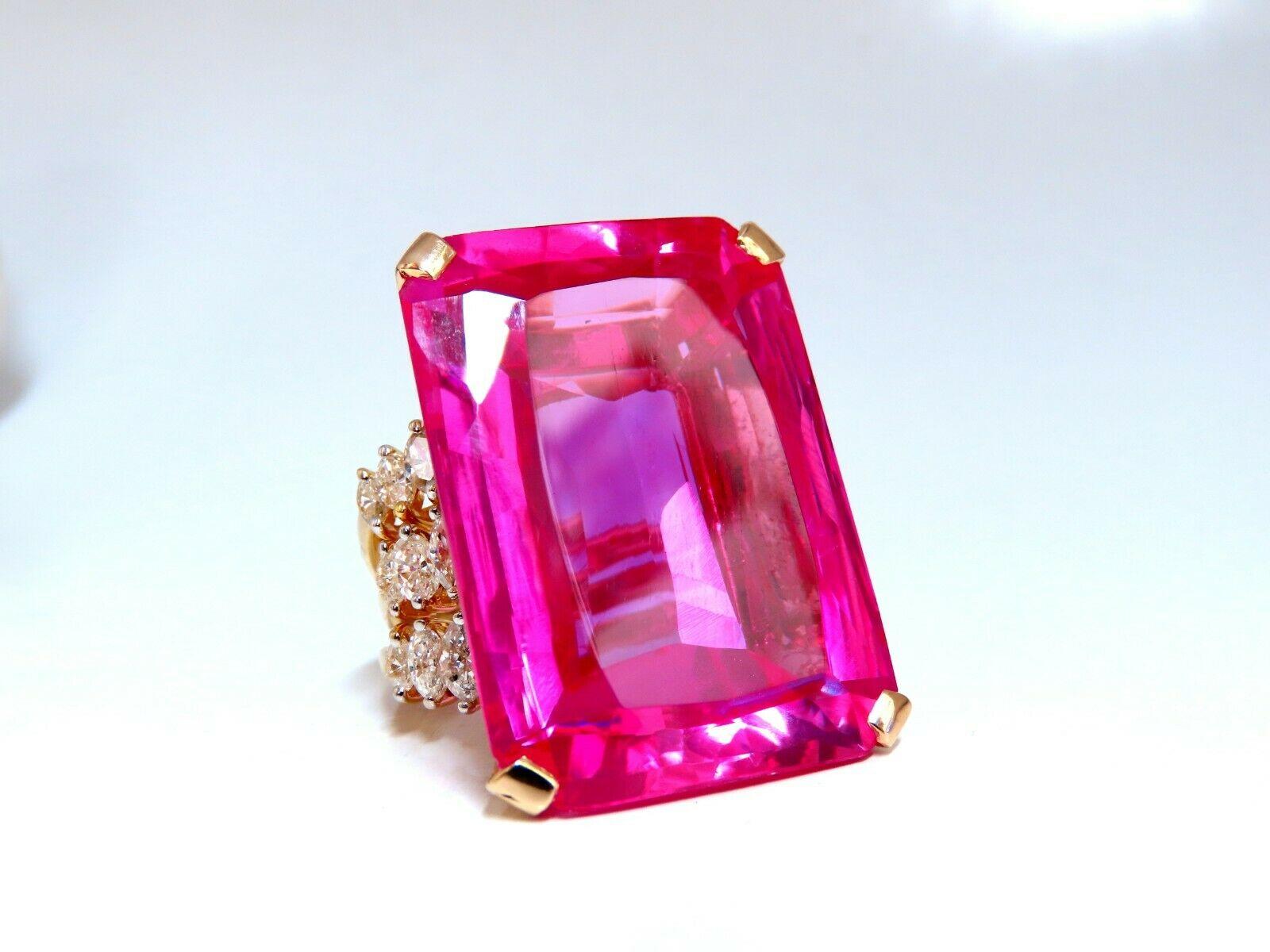 GIA Certified 117.45 Carat Lab Hot Pink Sapphire Diamonds Ring 14 Karat 1