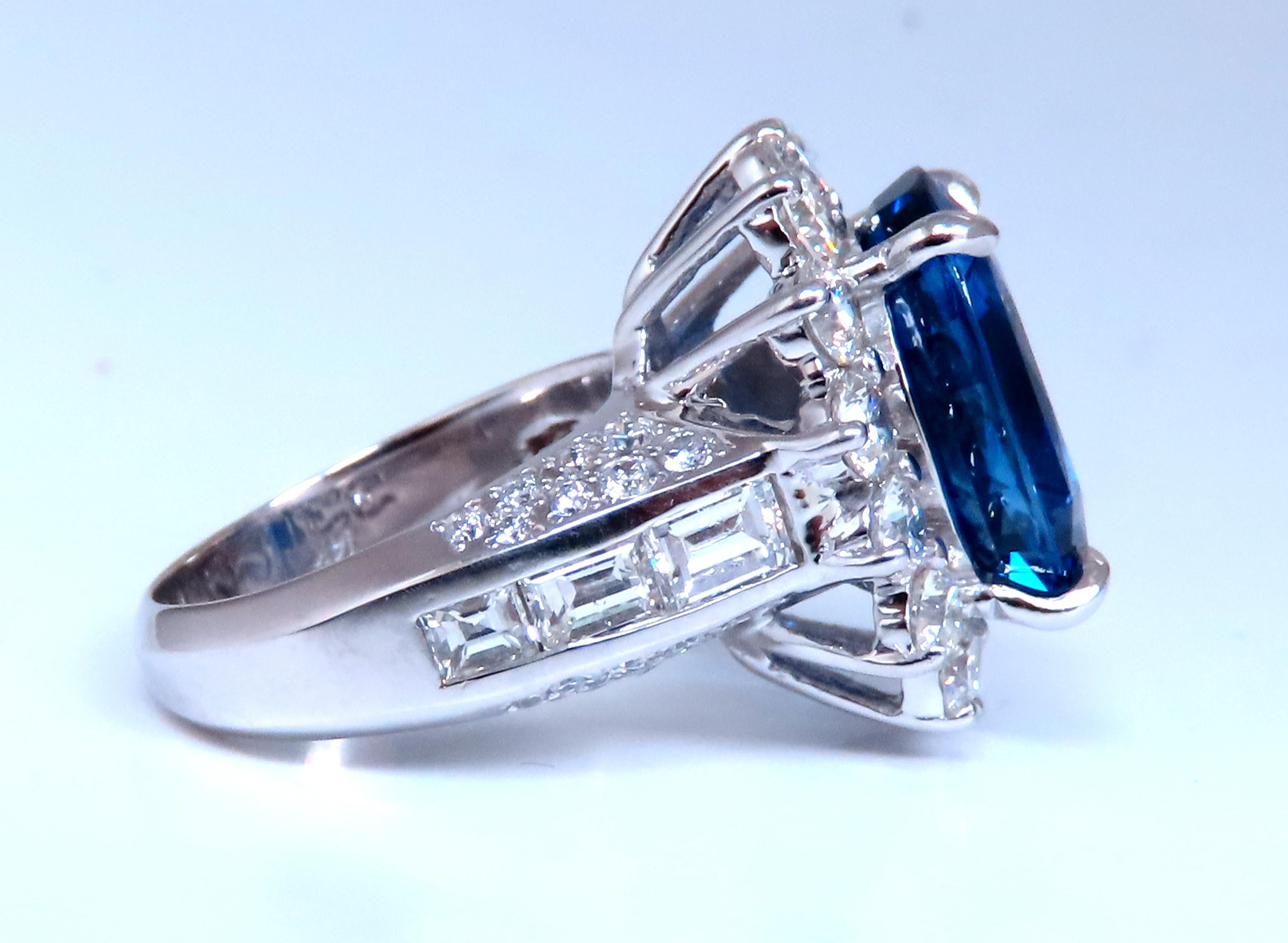 Modern GIA Certified 11.79ct Natural Blue Sapphire Diamonds Ring 14kt Gold 85441 For Sale