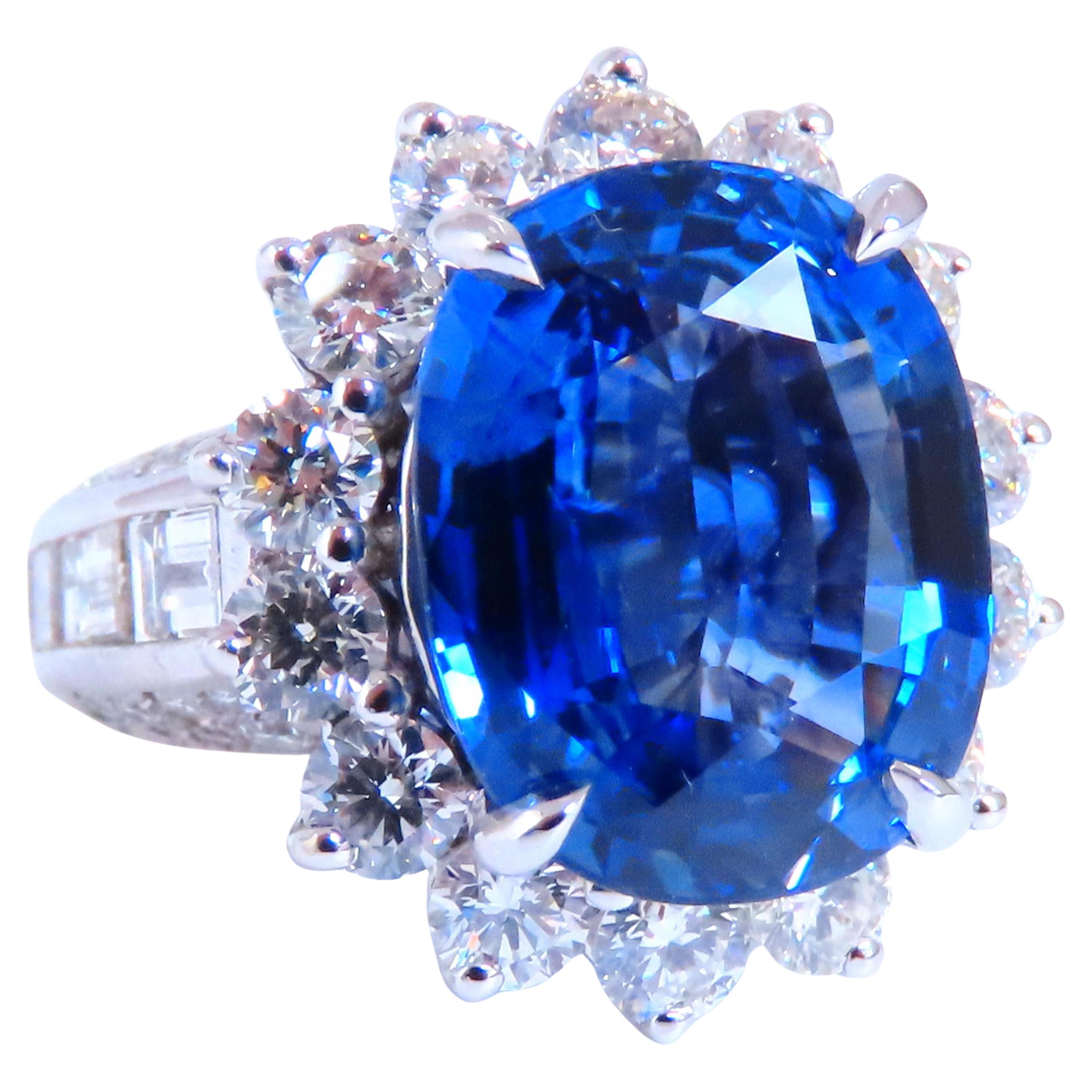 Bague en or 14 carats avec saphir bleu naturel certifié GIA de 11,79 carats et diamants 85441