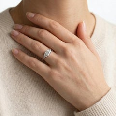 GIA Certified 1.17ct Diamonds Twisted Ring in 18k White Gold