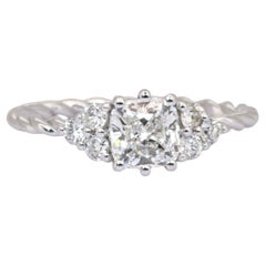 GIA Certified 1.17ct Diamonds Twisted Ring in 18k White Gold