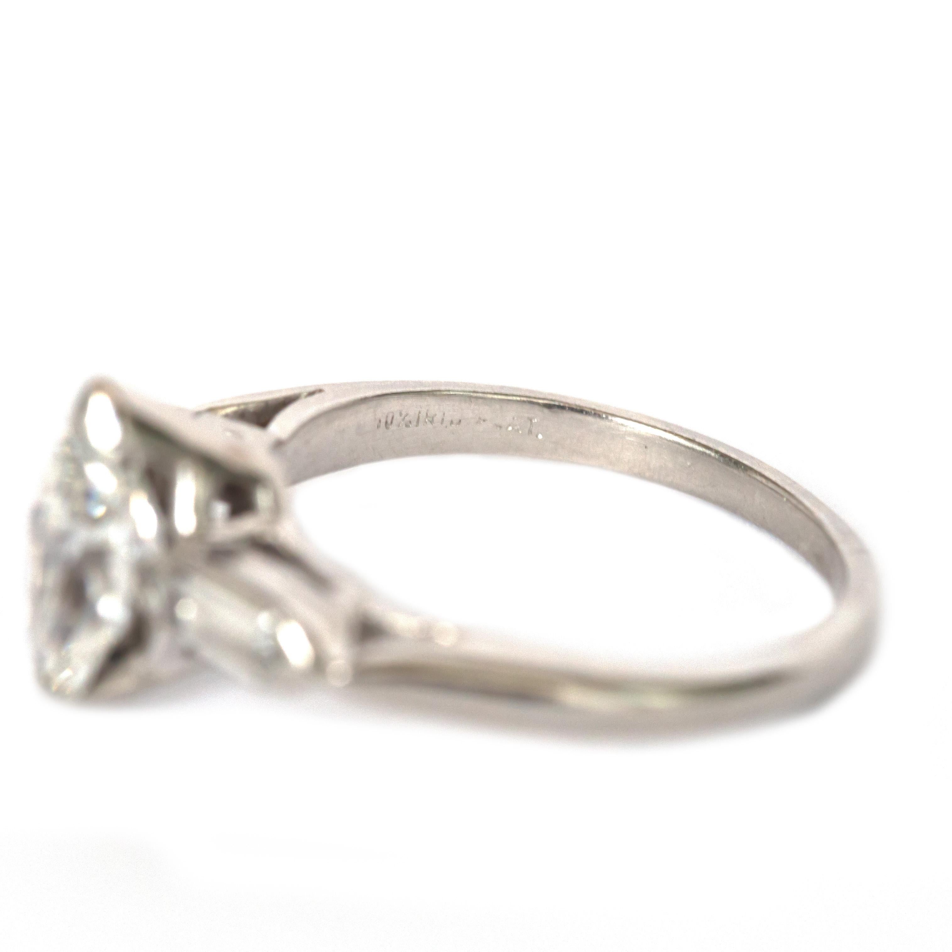 GIA Certified 1.18 Carat Diamond Platinum Engagement Ring In Good Condition For Sale In Atlanta, GA