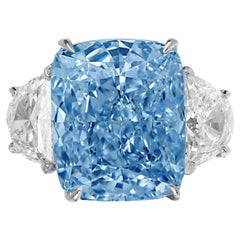 GIA Certified 1 Carat Fancy Light Blue Diamond Solitaire Ring