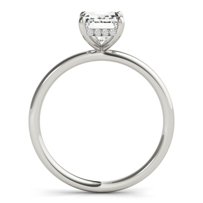 Bague de diamant en platine certifiée GIA de 1,18 carat avec halo caché et solitaire radiant Pour femmes en vente