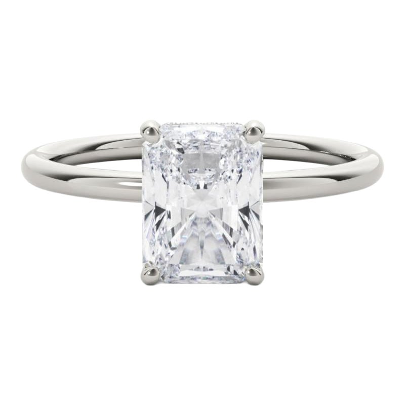 Anello con diamante solitario radiante da 1,18 carati certificato dalla GIA in platino