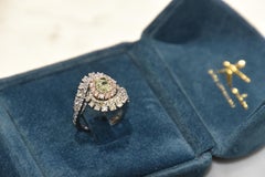 GIA Certified 1.18 Carat Light Green Diamond Ring