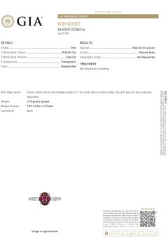 Anello in platino con rubino naturale da 1,18 carati certificato GIA e diamanti quasi incolori