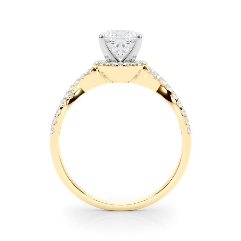 GIA Certified 1.18 Carat Solitaire Cushion Halo Infinity Diamond Ring Neuf - En vente à New York, NY
