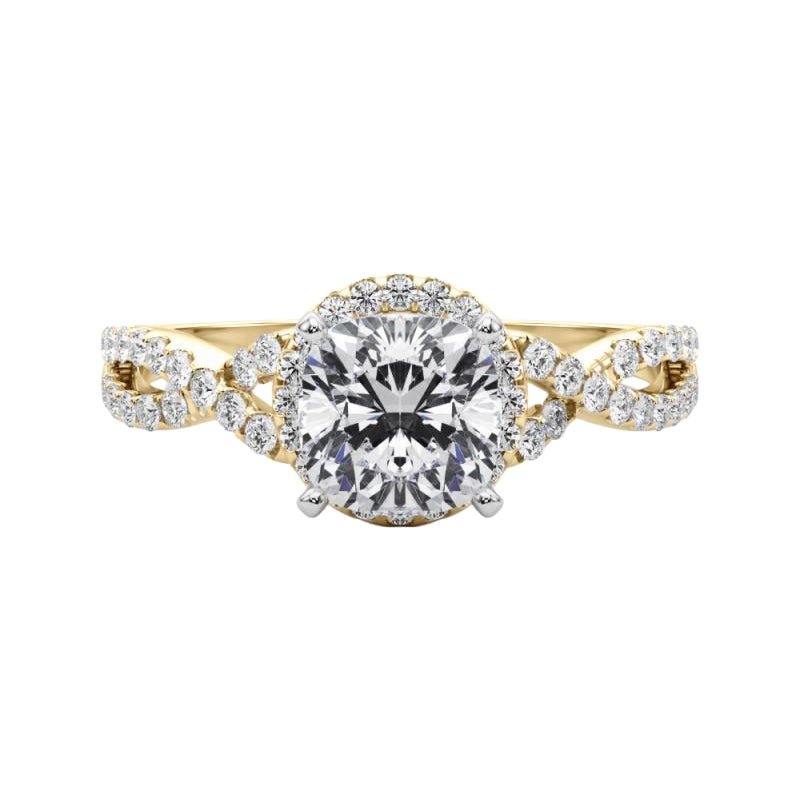 GIA Certified 1.18 Carat Solitaire Cushion Halo Infinity Diamond Ring