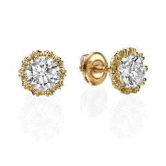 GIA Certified 11.83 Carat Diamond Stud Earrings with Detachable Drop Chain