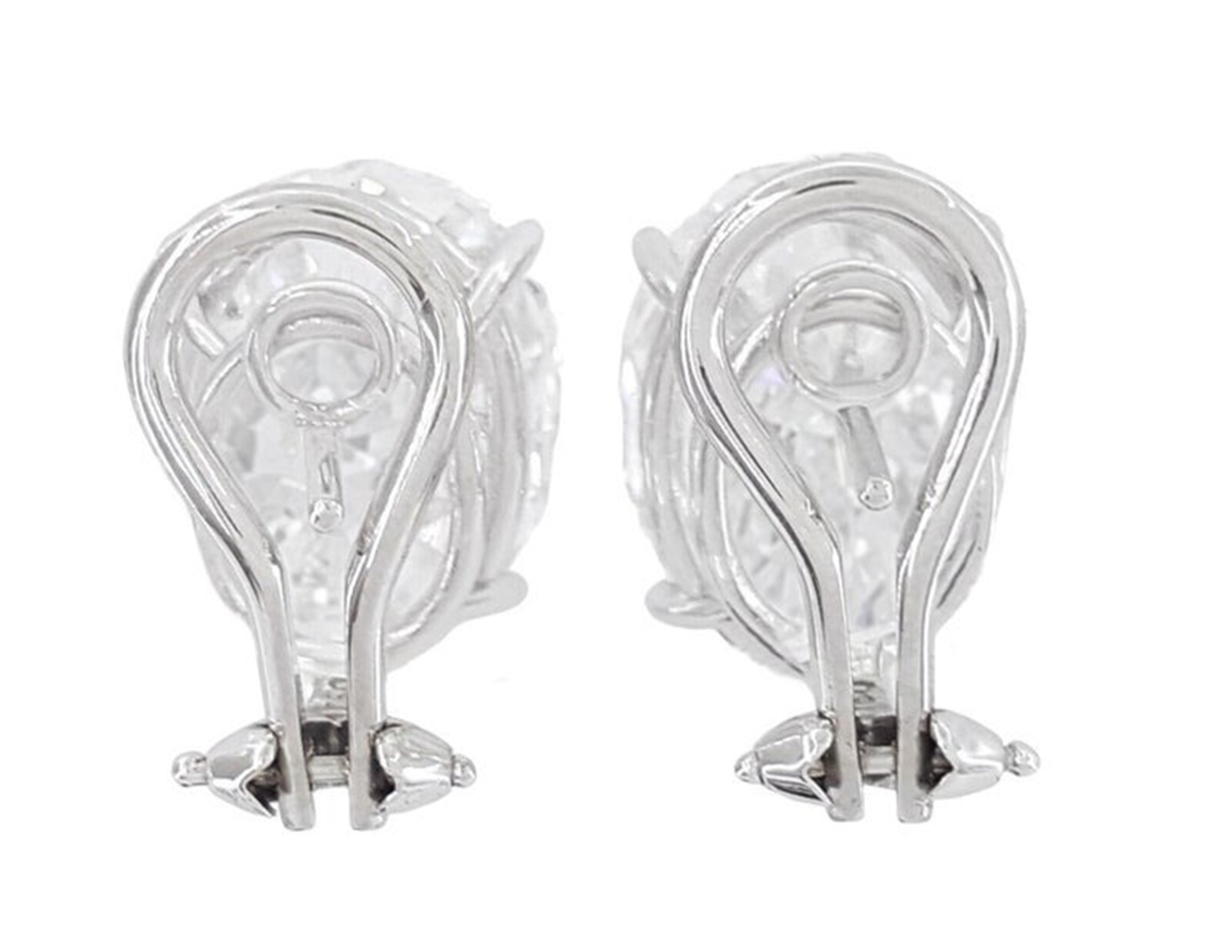 Oval Cut GIA Certified 11.83 Ct. D Color Flawless Clarity Platinum Earrings For Sale