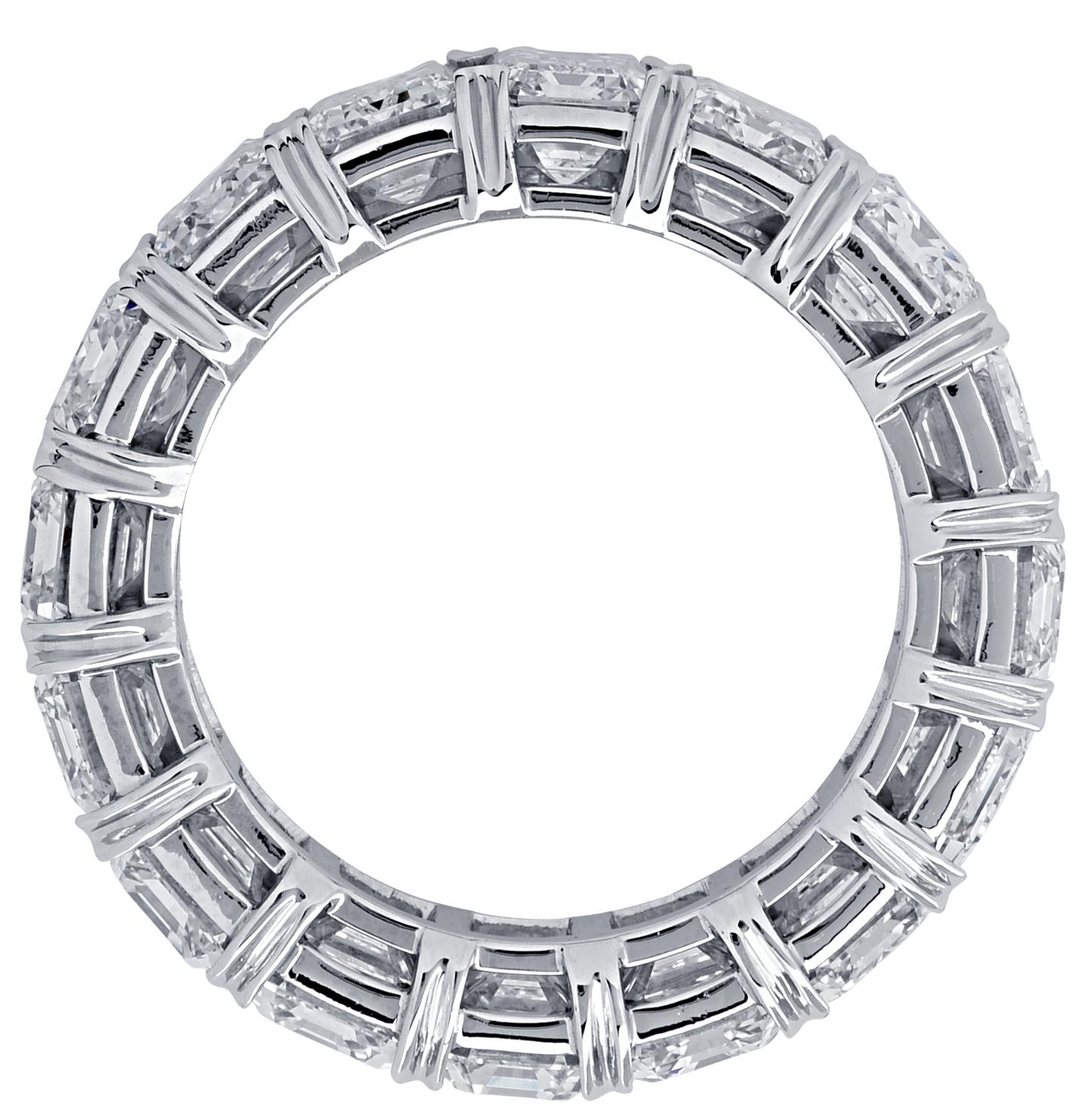 Emerald Cut Vivid Diamonds  GIA Certified Diamond Eternity Band