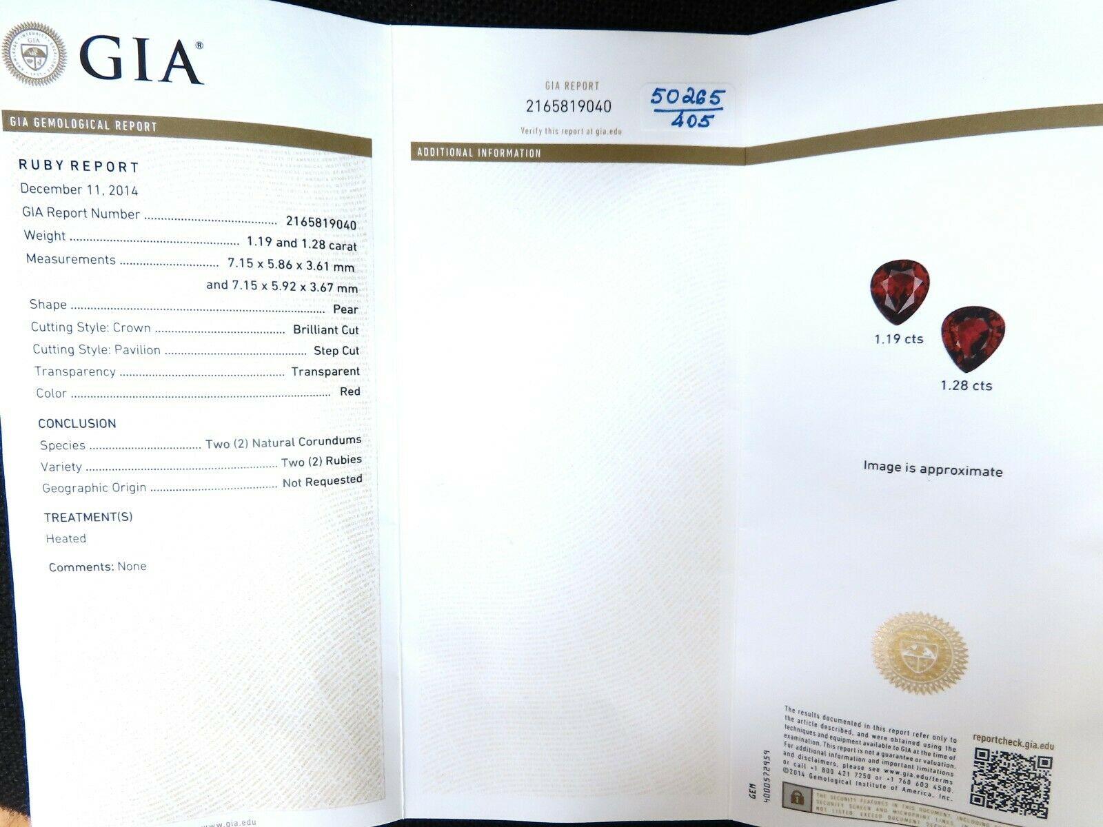 GIA-zertifizierte 1,19 und 1,28 Karat natürliche Rubin-Diamant-Ohrringe 18 Karat Cluster im Zustand „Neu“ im Angebot in New York, NY