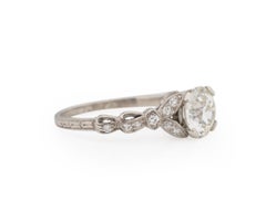 GIA Certified 1.02ct Carat Art Deco Diamond Platinum Engagement Ring