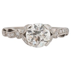 GIA Certified 1.19 Carat Art Deco Diamond Platinum Engagement Ring