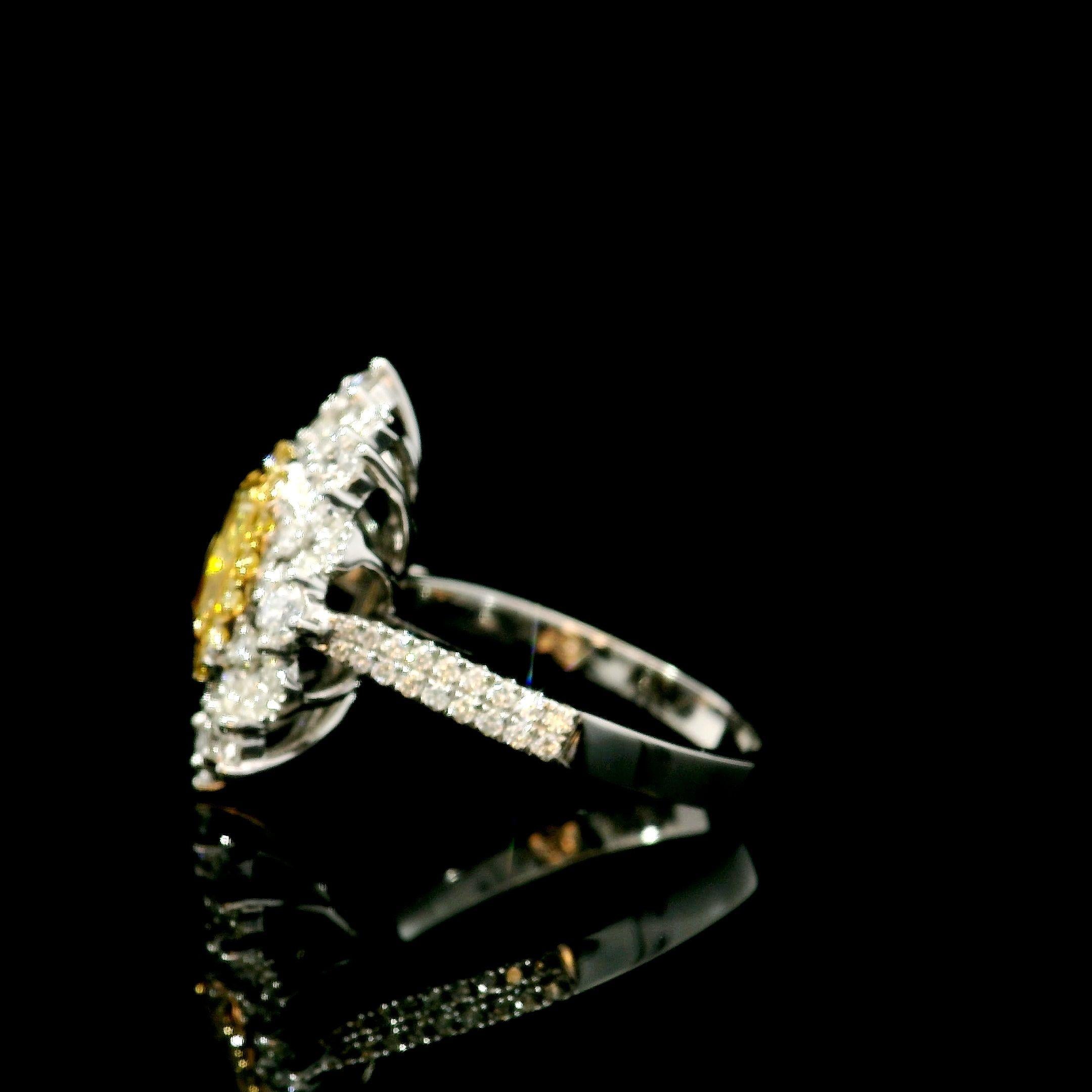 GIA Certified 1.19 Carat Fancy Brownish Yellow VS1 Clarity Diamond Ring For Sale 1