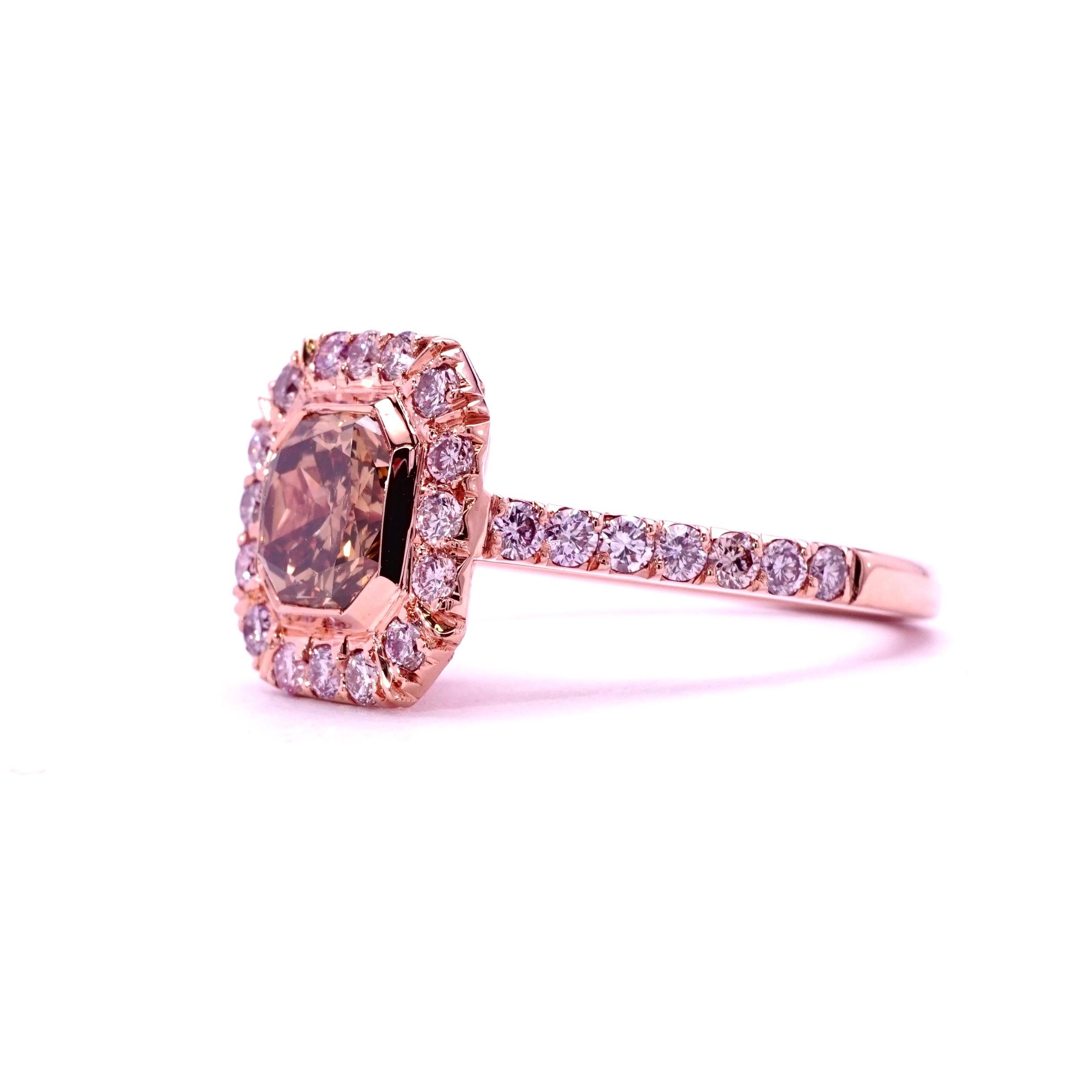 pink diamond rose gold ring