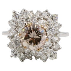 GIA Certified 1.19 Carat Fancy Pink-Brown Natural Round Diamond Engagement Ring