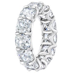 GIA Certified 11.90 Carat '90pt each' Cushion Cut Diamond Eternity Band Ring