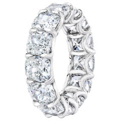 Used GIA Certified 11.90 Carat '90pt each' Cushion Cut Diamond Eternity Band Ring