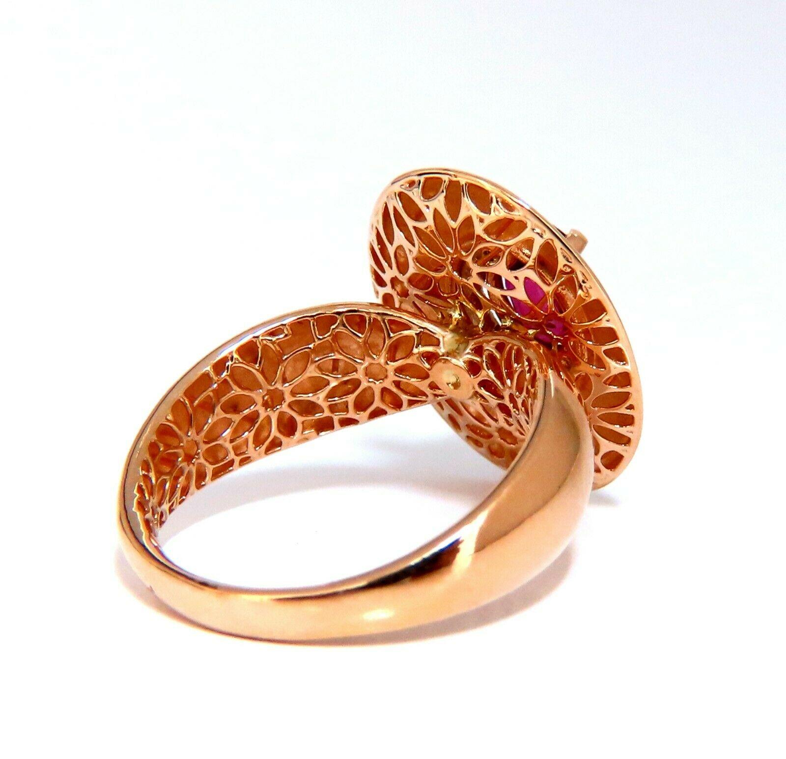 Anillo de diamantes de rubí rojo sin calor de corte ovalado de 1,19 quilates certificado por GIA 14 quilates en Nuevo estado para la venta en New York, NY