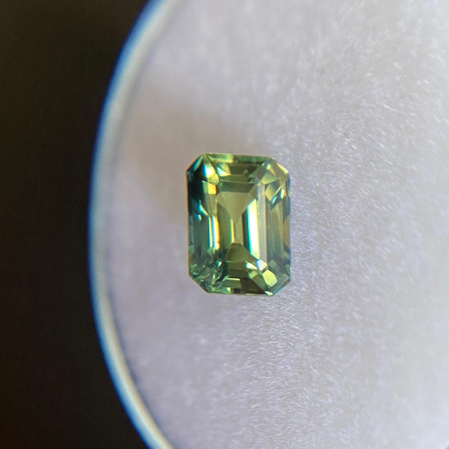 Women's or Men's GIA Certified 1.19ct Parti Colour Thai Sapphire Blue Yellow Untreated Emerald For Sale