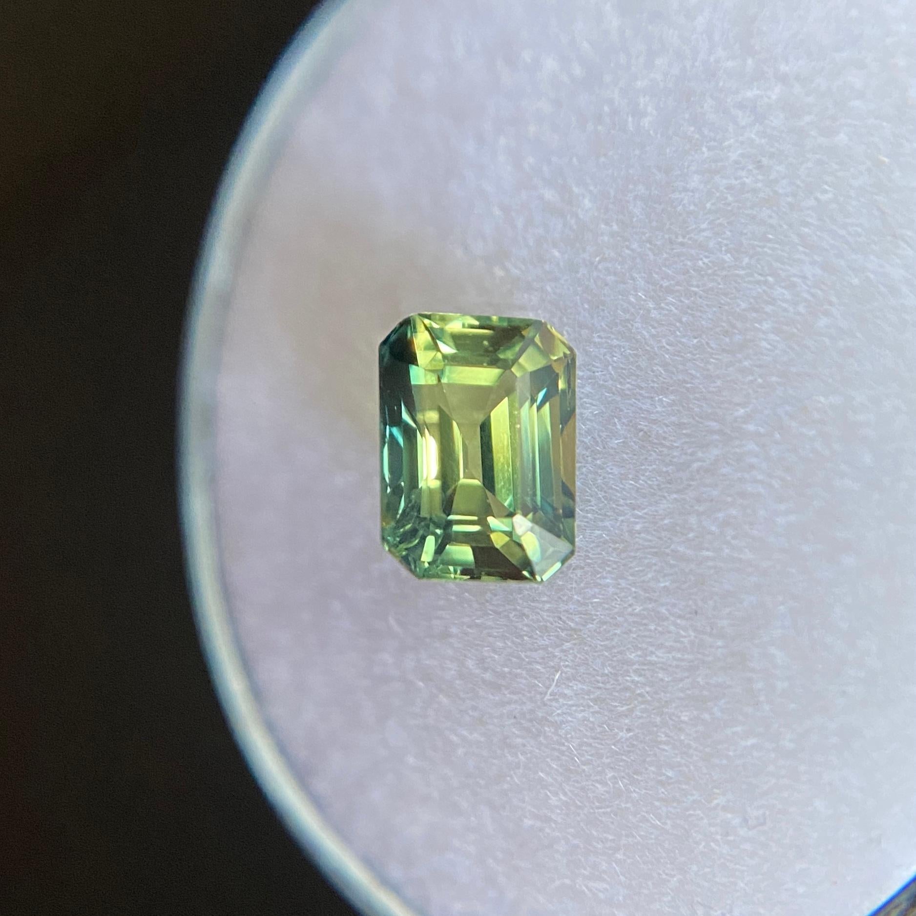 Women's or Men's GIA Certified 1.19ct Parti Colour Thai Sapphire Blue Yellow Untreated Emerald For Sale