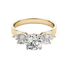 GIA Certified 1.1ct Round & Marquise Cluster Multi-Stone Diamond Ring