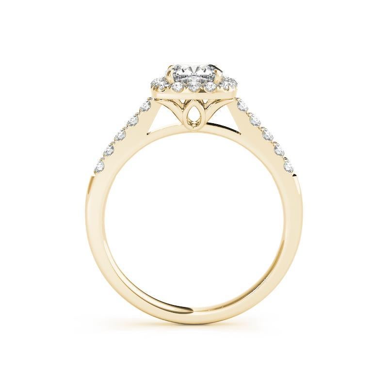 Anillo de diamantes catedral con aureola y pavé de 1.2 quilates certificado por el GIA Corte cojín en venta