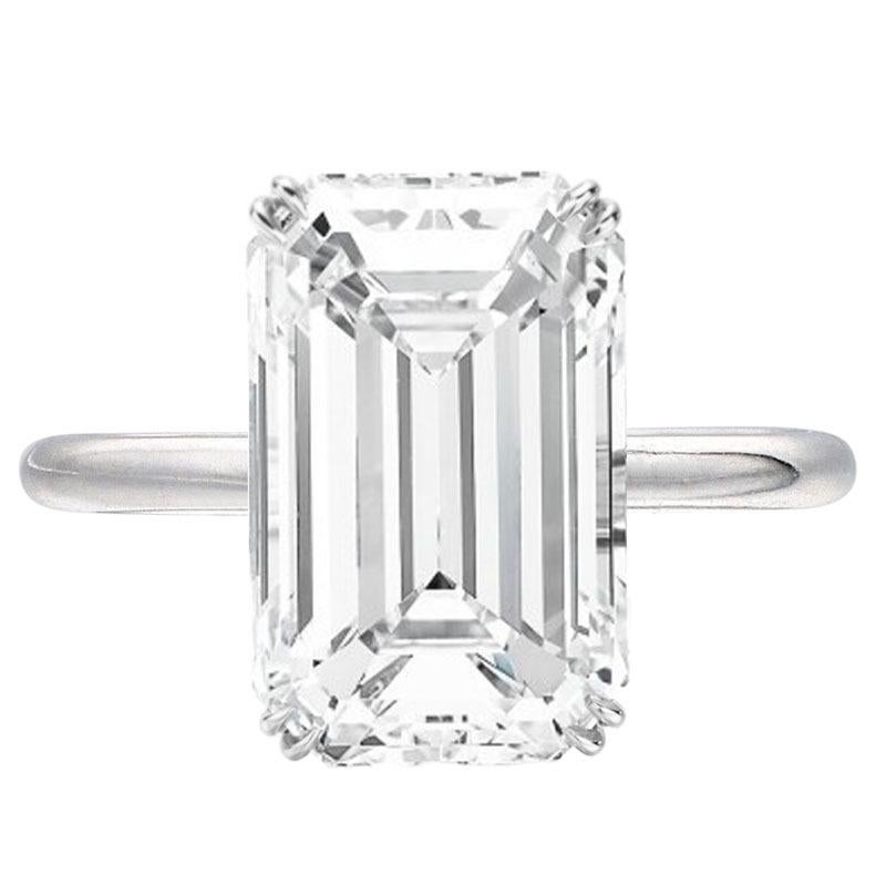 Modern GIA Certified 12 Carat Emerald Cut Diamond Solitaire Ring TYPE 2A