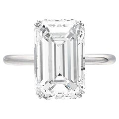 GIA Certified 12 Carat Emerald Cut Diamond Solitaire Ring TYPE 2A