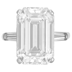 GIA Certified 12 Carat Emerald Cut Diamond Ring