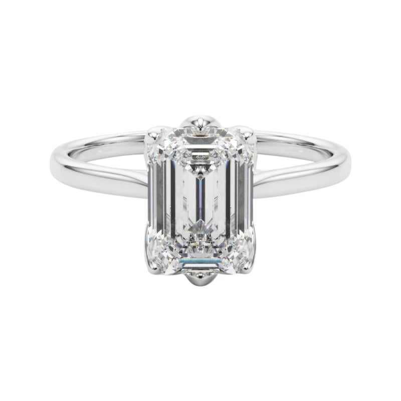 GIA Certified 1.2 Carat Emerald Solitaire Tulip Rose Diamond Ring